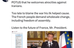 I.R. Iran, Ministry of Foreign Affairs- Irans FM tells Macron it is too late to shift blame for France unrest